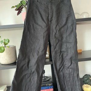 Reformation 100% linen black pants, size 6p